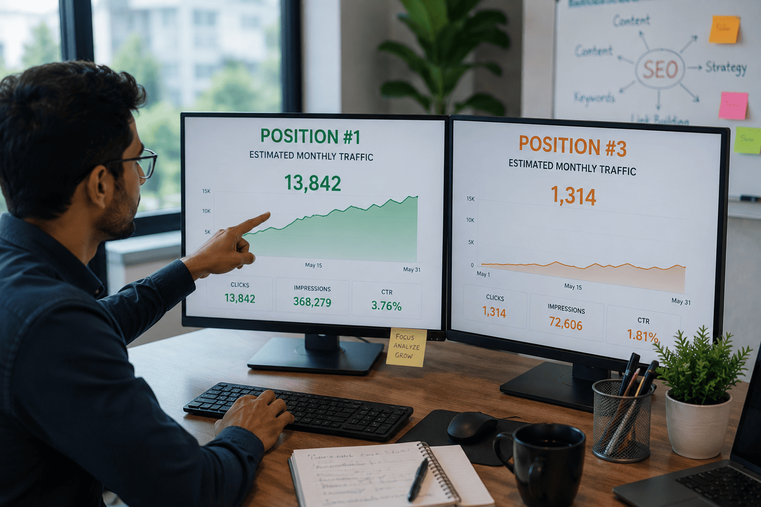Position #1 vs Position #3: Real Traffic Difference in Google Search (2026)