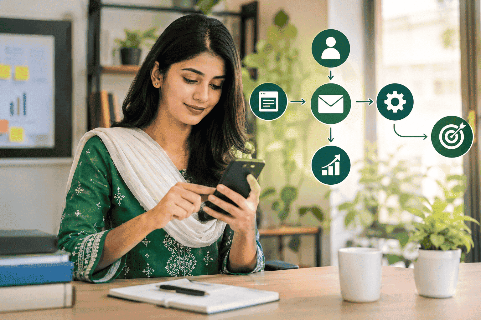 Marketing automation helping generate leads through automated emails, customer segmentation, and workflow management
